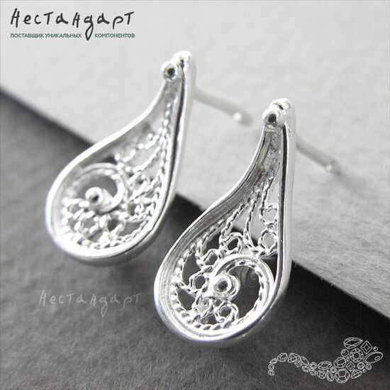 Швензы Oriental Rhodium Plated 18х10 мм (пара)