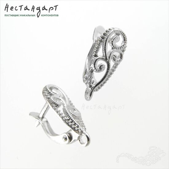 Швензы Arabesque Rhodium Plated 18 мм (пара), изображение 4