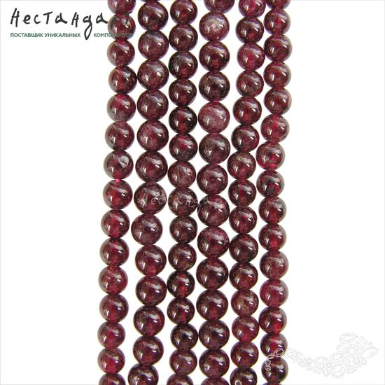 Гранат Родолит натуральный 5,5 мм (нить 19 см), изображение 2