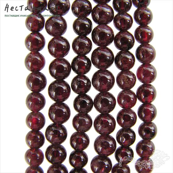 Гранат Родолит натуральный 5,5 мм (нить 19 см), изображение 4