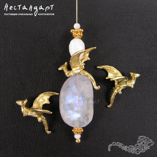 Бусина Flying Dragon латунь 15х12 мм