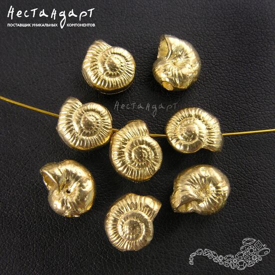 Бусина Snail латунь 8х9 мм, изображение 3