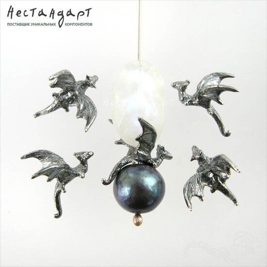 Бусина Flying Dragon Silver Plated 15х12 мм, изображение 4