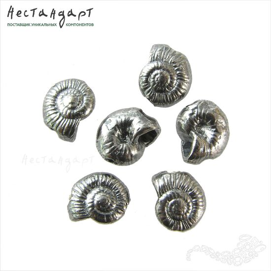 Бусина Snail Silver Plated 8х9 мм, изображение 3