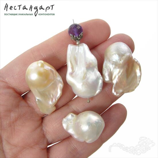 Жемчуг натуральный Baroque Ivory Tear 19-31 мм, изображение 3