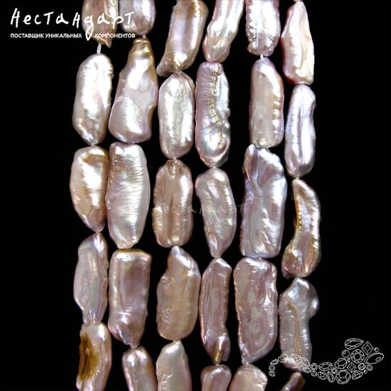 Жемчуг Biwa сиренево-розовый 20-28 мм