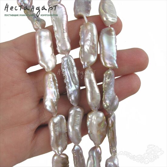 Жемчуг Biwa сиренево-розовый 20-28 мм, изображение 3