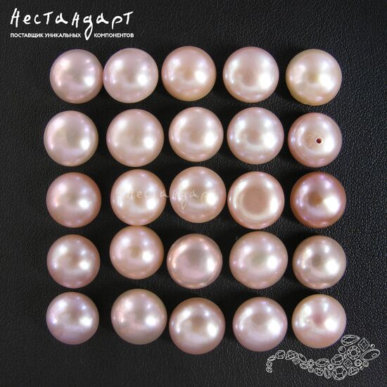 Жемчуг натуральный полусверленный ААА Lilac 10-10,5 мм (пара), изображение 2