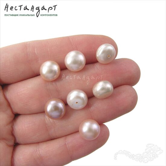 Жемчуг натуральный полусверленный ААА Lilac 10-10,5 мм (пара), изображение 3