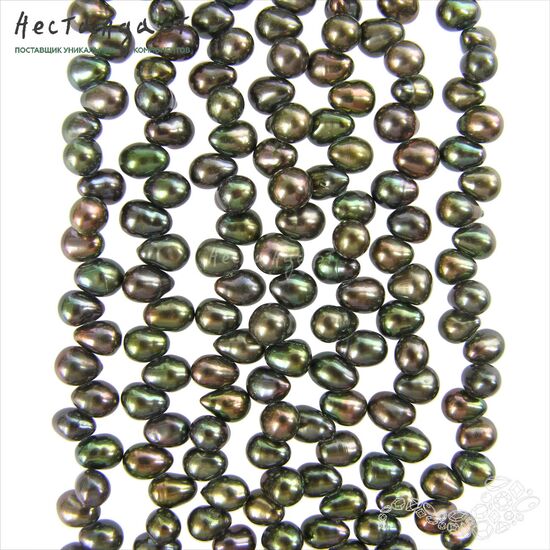 Жемчуг натуральный Forest Rhapsody 5-6 мм (нить 40 см), изображение 3