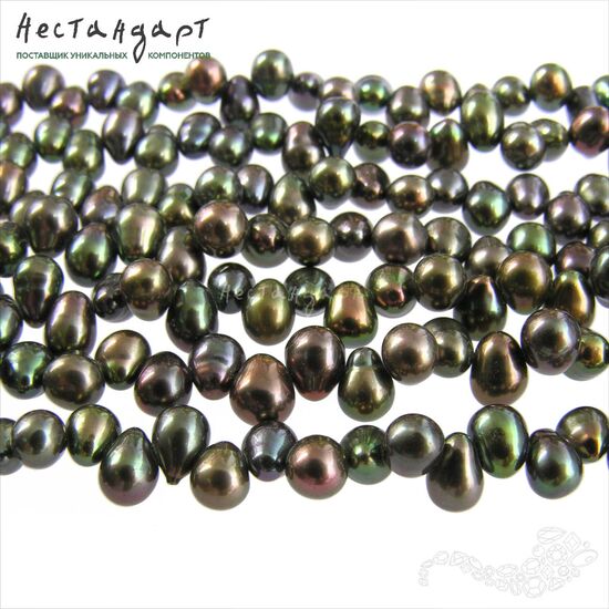 Жемчуг натуральный Forest Rhapsody 5-6 мм (нить 40 см), изображение 4