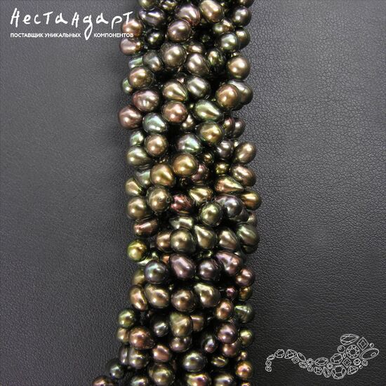 Жемчуг натуральный Forest Rhapsody 5-6 мм (нить 40 см), изображение 5