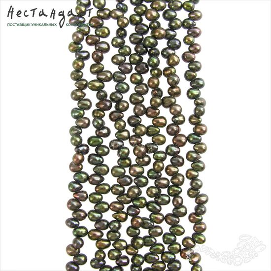 Жемчуг натуральный Forest Rhapsody 5-6 мм (нить 40 см), изображение 6