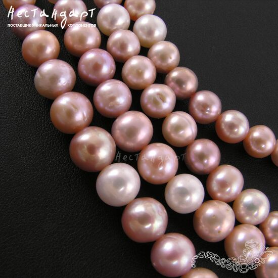 Жемчуг натуральный Sphere Peach-Rose 7,5-9,5 мм (уп. 7 шт.), изображение 3