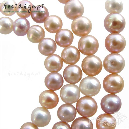Жемчуг натуральный Sphere Peach-Rose 7,5-9,5 мм (уп. 7 шт.), изображение 4