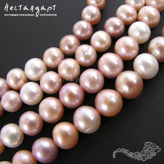 Жемчуг натуральный Sphere Peach-Rose 7,5-9,5 мм (уп. 7 шт.), изображение 5
