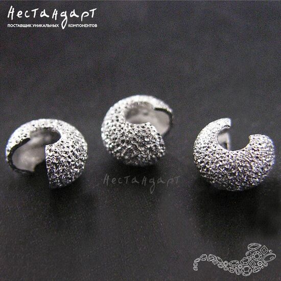 Маскировочные (Обжимные) бусины Sparkle Rhodium Plated 3 мм (уп.10 шт.)