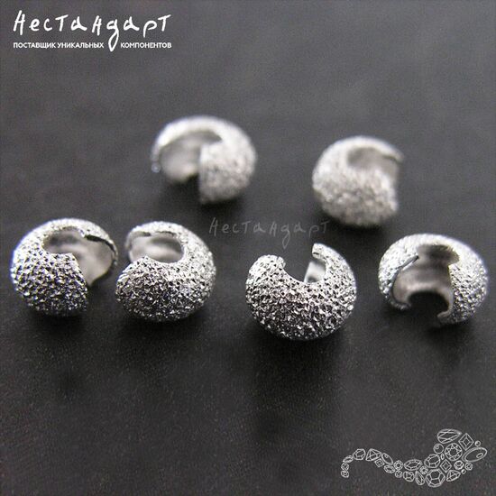 Маскировочные (Обжимные) бусины Sparkle Rhodium Plated 3 мм (уп.10 шт.), изображение 3