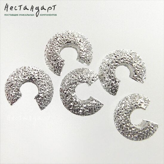 Маскировочные (Обжимные) бусины Sparkle Rhodium Plated 3 мм (уп.10 шт.), изображение 4