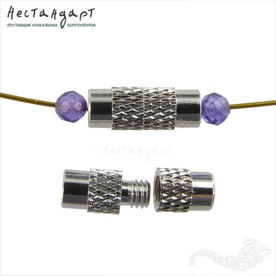 Замок винтовой Modern Rhodium 11х4.5 мм, изображение 3