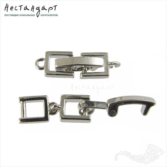 Замок-пряжка Jewelry Clasp Rhodium Plated 19х5,5 мм