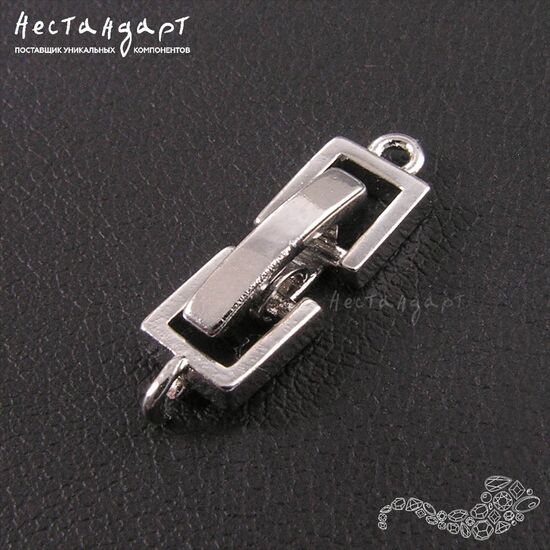 Замок-пряжка Jewelry Clasp Rhodium Plated 19х5,5 мм, изображение 2