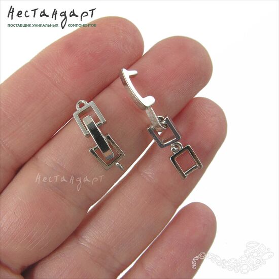 Замок-пряжка Jewelry Clasp Rhodium Plated 19х5,5 мм, изображение 3
