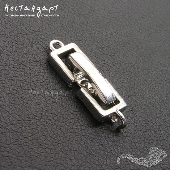Замок-пряжка Jewelry Clasp Rhodium Plated 19х5,5 мм, изображение 4