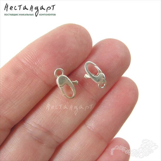 Замок-карабин с кольцом Carabine Sterling Silver 9х4,5 мм, изображение 2