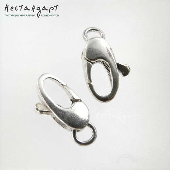 Замок-карабин с кольцом Carabine Sterling Silver 9х4,5 мм, изображение 4