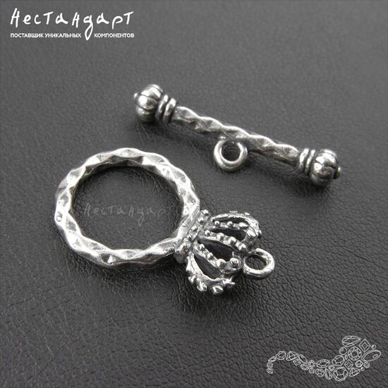Замок-тогл Royal Crown Sterling Silver 23 мм, изображение 2