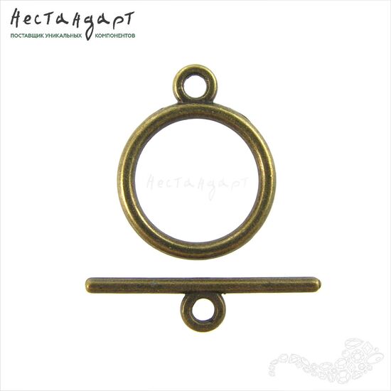 Замок-тогл Laconic Patina Bronze 14 мм