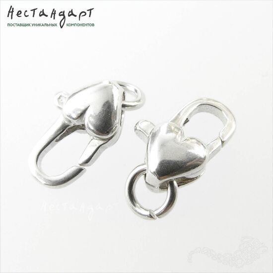 Замок-карабин с кольцом Corazón Sterling Silver 11х6 мм, изображение 3