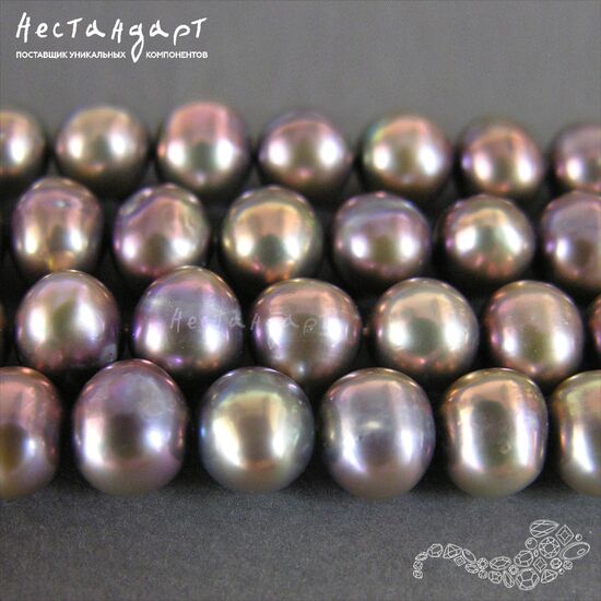 Жемчуг натуральный Iridescent Bronze 10-11 мм, изображение 2
