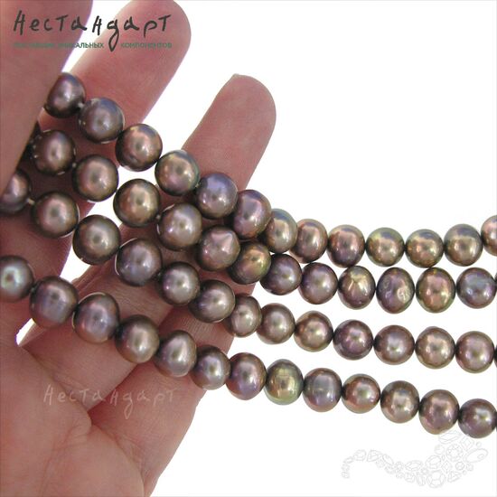 Жемчуг натуральный Iridescent Bronze 10-11 мм, изображение 3