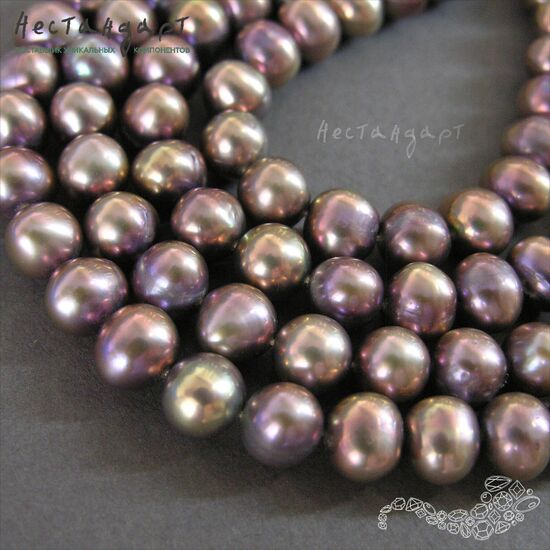 Жемчуг натуральный Iridescent Bronze 10-11 мм, изображение 4