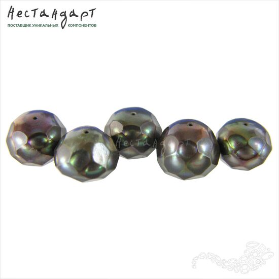 Жемчуг натуральный в ограненной смоле Cocoa 9-10 мм (уп. 10 шт.), изображение 4
