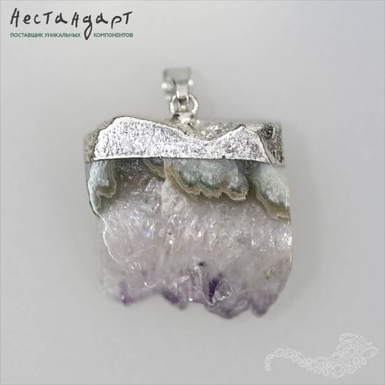 Подвеска из спила аметистовой друзы 28-42 мм, изображение 3