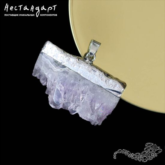 Подвеска из спила аметистовой друзы 28-42 мм, изображение 5