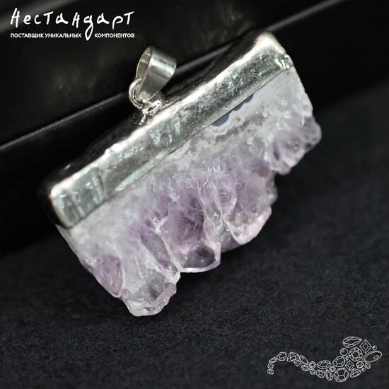 Подвеска из спила аметистовой друзы 28-42 мм, изображение 6