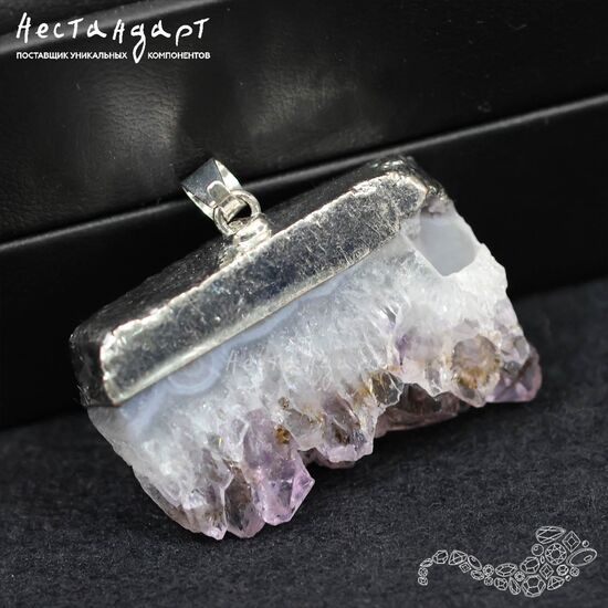 Подвеска из спила аметистовой друзы 28-42 мм, изображение 8