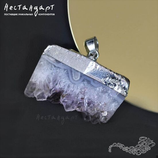 Подвеска из спила аметистовой друзы 28-42 мм, изображение 9