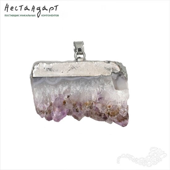 Подвеска из спила аметистовой друзы 28-42 мм, изображение 10
