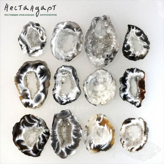 Агат натуральный спил жеоды 18-30 мм