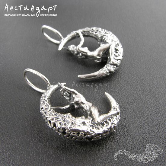 Подвеска авторская Moon River Sterling Silver 32х22 мм, изображение 2