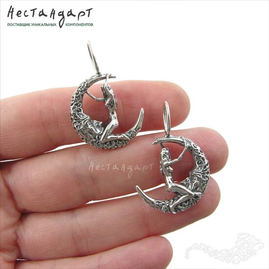 Подвеска авторская Moon River Sterling Silver 32х22 мм, изображение 3