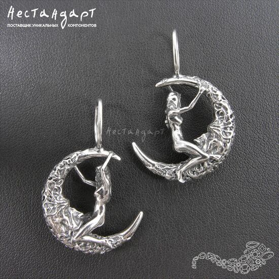 Подвеска авторская Moon River Sterling Silver 32х22 мм, изображение 4