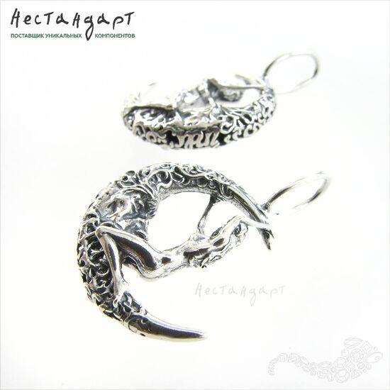 Подвеска авторская Moon River Sterling Silver 32х22 мм, изображение 5