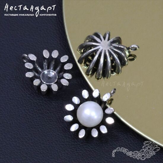 Подвеска авторская Passiflora Sterling Silver 15x13 мм