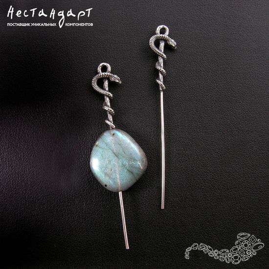 Подвеска-коннектор со штифтом Serpente Sterling Silver 51х8 мм